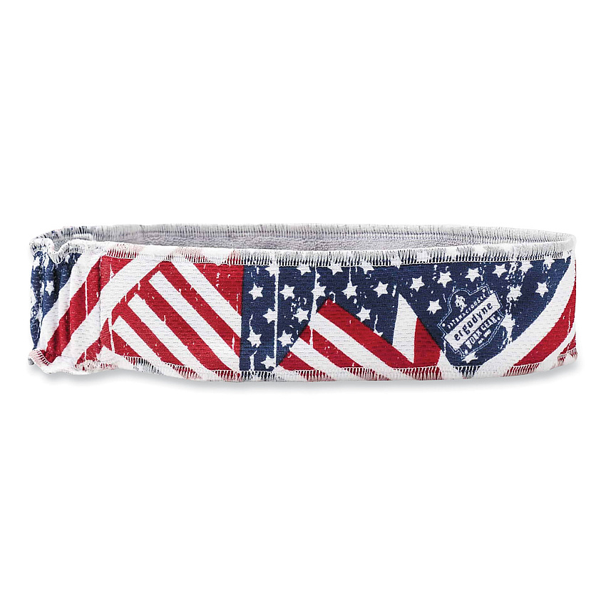 ergodyne Chill-Its 6605 High-Performance Cotton Terry Cloth Sweatband, One Size Fits Most, Stars and Stripes (EGO12421)