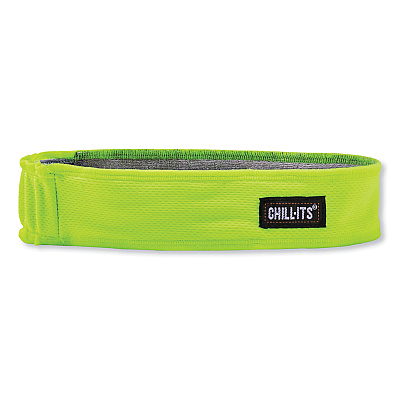 ergodyne Chill-Its 6605 High-Performance Terry Cloth Sweatband, Cotton Terry Cloth, One Size Fits Most, Lime (EGO12431)