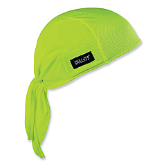 ergodyne Chill-Its 6615 High-Performance Bandana Doo Rag with Terry Cloth Sweatband, One Size Fits Most, Lime (EGO12476)