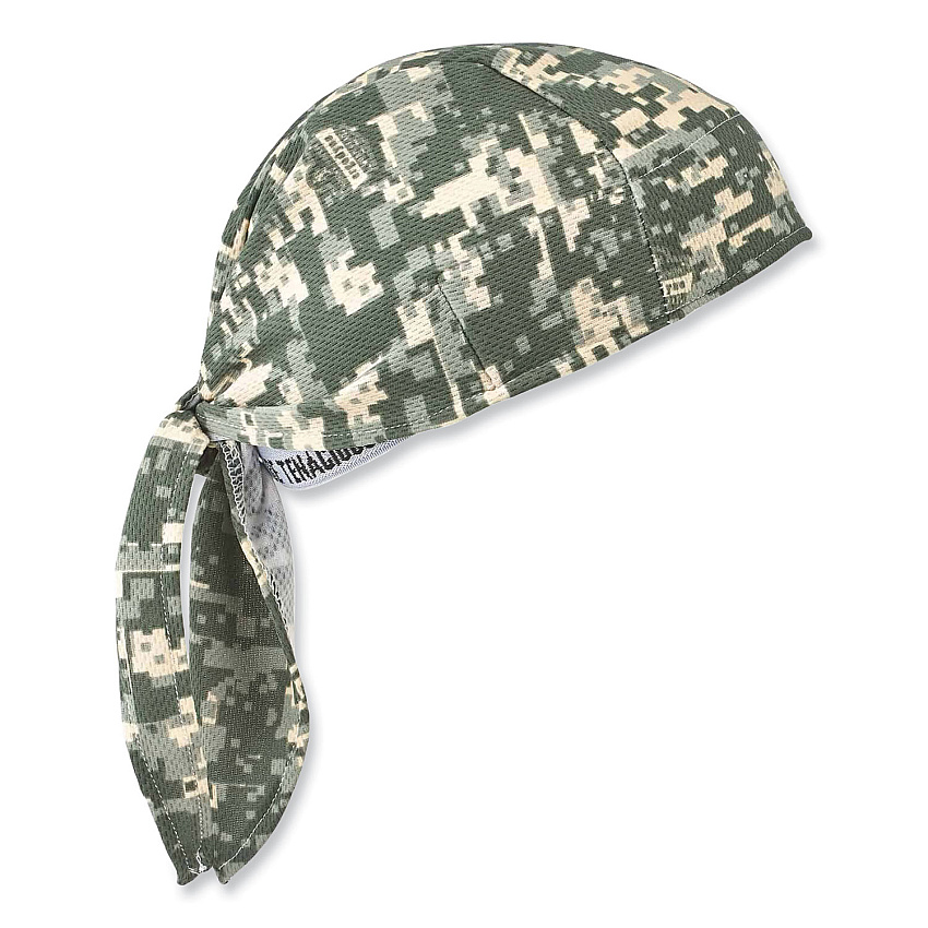 ergodyne Chill-Its 6615 High-Performance Bandana Doo Rag with Terry Cloth Sweatband, One Size Fits Most, Camo (EGO12478)