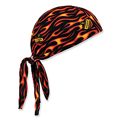 ergodyne Chill-Its 6615 High-Performance Bandana Doo Rag with Terry Cloth Sweatband, One Size Fits Most, Flames (EGO12485)