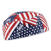 ergodyne Chill-Its 6630 High-Performance Terry Cloth Skull Cap, Polyester, One Size Fits Most, Stars and Stripes (EGO12506)