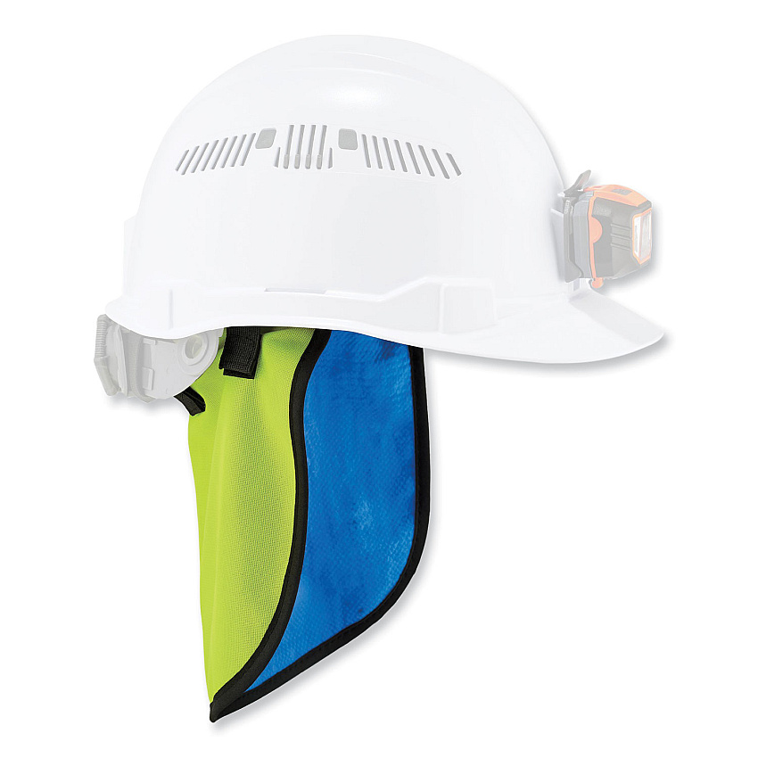 ergodyne Chill-Its 6670CT Cooling Hard Hat Neck Shade - PVA, 14.75 x 10.5, Lime (EGO12523)