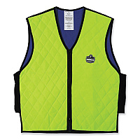 ergodyne Chill-Its 6665 Embedded Polymer Cooling Vest with Zipper, Nylon/Polymer, 3X-Large, Lime (EGO12537)