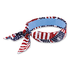 ergodyne Chill-Its 6700CT Cooling Bandana PVA Tie Headband, One Size Fits Most, Stars and Stripes (EGO12561)
