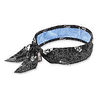 ergodyne Chill-Its 6700CT Cooling Bandana PVA Tie Headband, One Size Fits Most, Skulls (EGO12569)