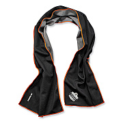 ergodyne Chill-Its 6602MF Evaporative Microfiber Cooling Towel, 40.9 x 9.8, One Size Fits Most, Microfiber, Black (EGO12668)