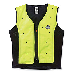 ergodyne Chill-Its 6685 Premium Dry Evaporative Cooling Vest with Zipper, Nylon, Medium, Lime (EGO12673)