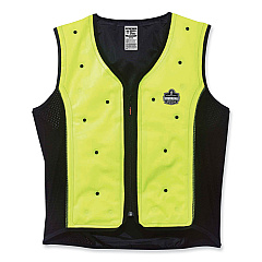 ergodyne Chill-Its 6685 Premium Dry Evaporative Cooling Vest with Zipper, Nylon, X-Large, Lime (EGO12675)