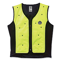 ergodyne Chill-Its 6685 Premium Dry Evaporative Cooling Vest with Zipper, Nylon, 4X-Large, Lime (EGO12678)