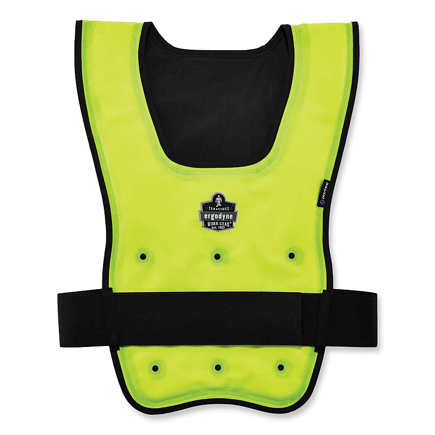 ergodyne Chill-Its 6687 Economy Dry Evaporative Cooling Elastic Waist Vest, Nylon, Large/X-Large, Lime (EGO12685)
