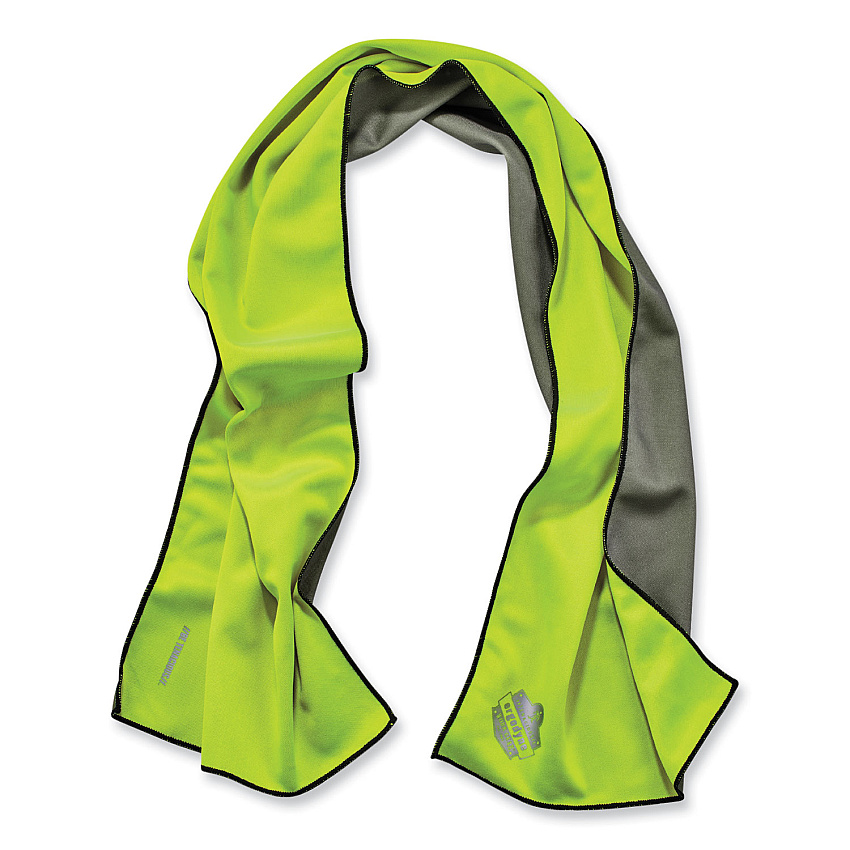 ergodyne Chill-Its 6602MF Evaporative Microfiber Cooling Towel, 40.9 x 9.8, One Size Fits Most, Microfiber, Lime (EGO12669)