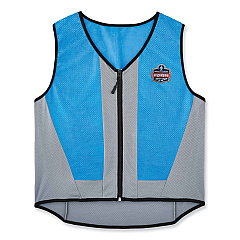 ergodyne Chill-Its 6667 Wet Evaporative PVA Cooling Vest with Zipper, PVA, Medium, Blue (EGO12693)
