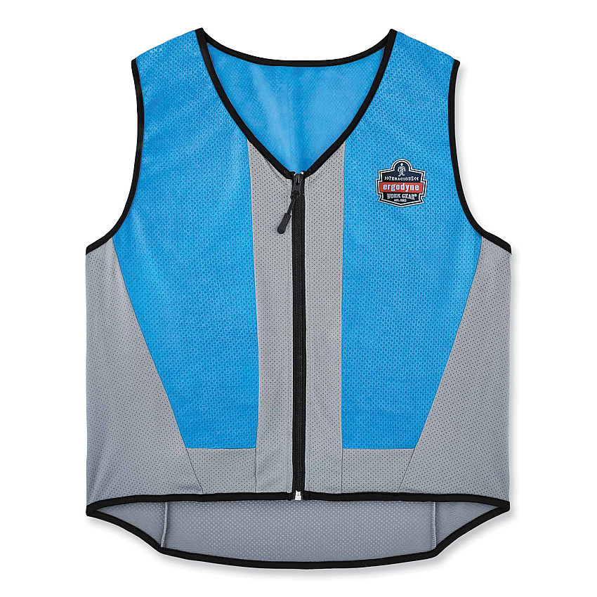 ergodyne Chill-Its 6667 Wet Evaporative PVA Cooling Vest with Zipper, PVA, 2X-Large, Blue (EGO12696)