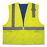 ergodyne Chill-Its 6668 Class 2 Hi-Vis Safety Cooling Vest, Polymer, 2X-Large, Lime (EGO12716)