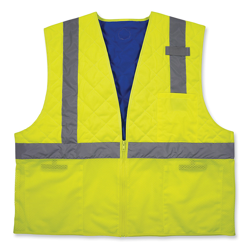 ergodyne Chill-Its 6668 Class 2 Hi-Vis Safety Cooling Vest, Polymer, 2X-Large, Lime (EGO12716)