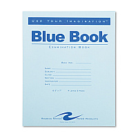 Roaring Spring Examination Blue Book, Wide/Legal Rule, Blue Cover, (4) 8.5 x 7 Sheets (77510)