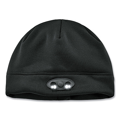ergodyne N-Ferno 6804 Skull Cap Winter Hat with LED Lights, One Size Fits Mosts, Black (EGO16803)
