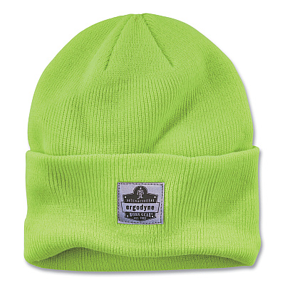 ergodyne N-Ferno 6806 Cuffed Rib Knit Winter Hat, One Size Fits Most, Lime (EGO16806)
