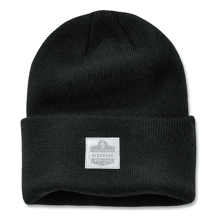 ergodyne N-Ferno 6806 Cuffed Rib Knit Winter Hat, One Size Fits Most, Black (EGO16808)