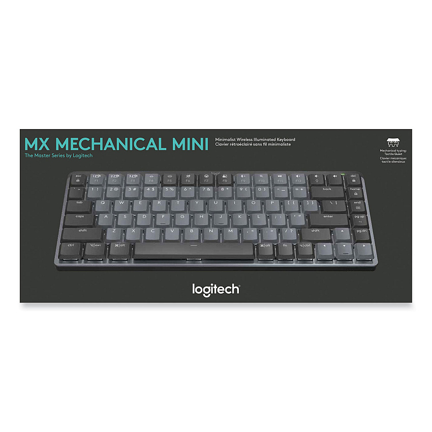 Logitech MX Mechanical Wireless Illuminated Performance Keyboard, Mini, Graphite (LOG920010550)