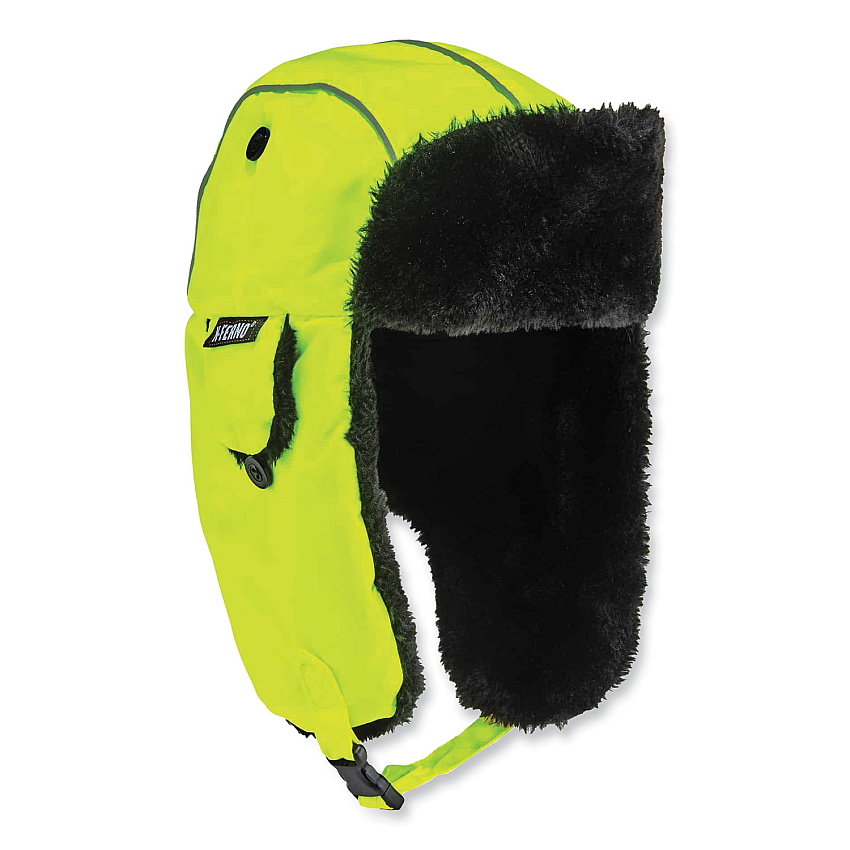 ergodyne N-Ferno 6802 Classic Trapper Hat, Small/Medium, Lime (EGO16853)