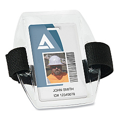 ergodyne Squids 3386 Arm Band ID Badge Holder, Horizontal, 4 x 2.5, Black/Clear, (EGO19950)