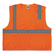 ergodyne GloWear 8210HL Class 2 Economy Mesh Hook and Loop Vest, Polyester, Large/X-Large, Orange (EGO21015)