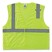 ergodyne GloWear 8210HL Class 2 Economy Mesh Hook and Loop Vest, Polyester, X-Small, Lime (EGO21021)