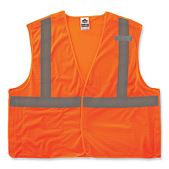 ergodyne GloWear 8215BA Class 2 Economy Breakaway Mesh Vest, Polyester, X-Small, Orange (EGO21061)