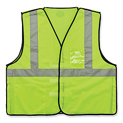 ergodyne GloWear 8216BA Class 2 Breakaway Mesh ID Holder Vest, Polyester, Small/Medium, Lime (EGO21093)