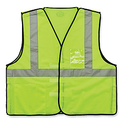 ergodyne GloWear 8216BA Class 2 Breakaway Mesh ID Holder Vest, Polyester, Large/X-Large, Lime (EGO21095)
