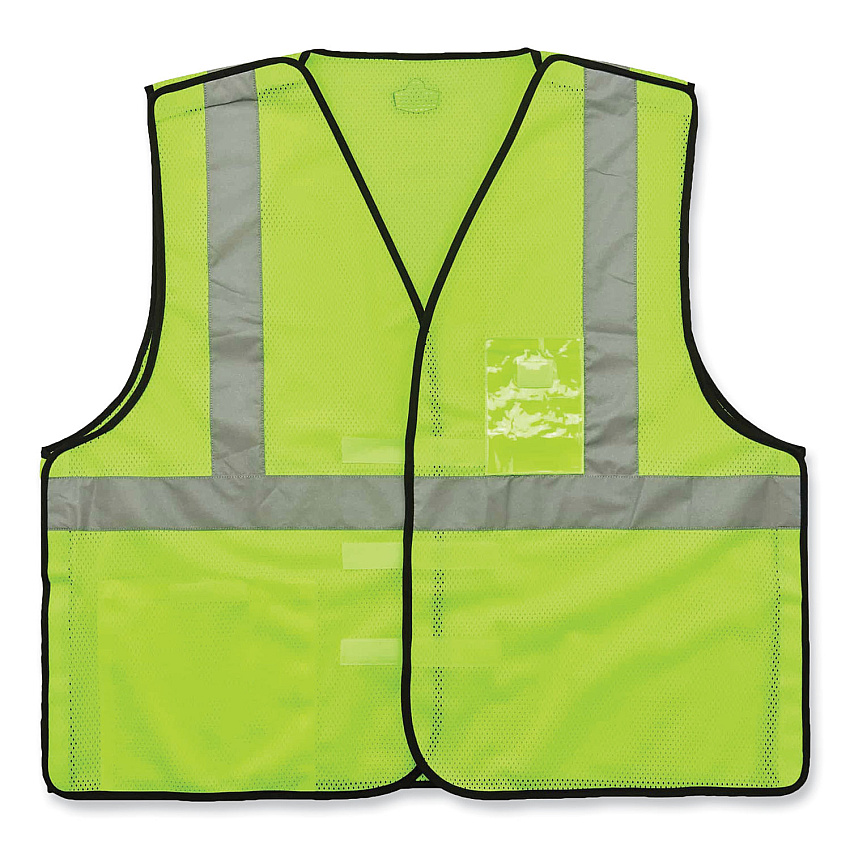 ergodyne GloWear 8216BA Class 2 Breakaway Mesh ID Holder Vest, Polyester, Large/X-Large, Lime (EGO21095)