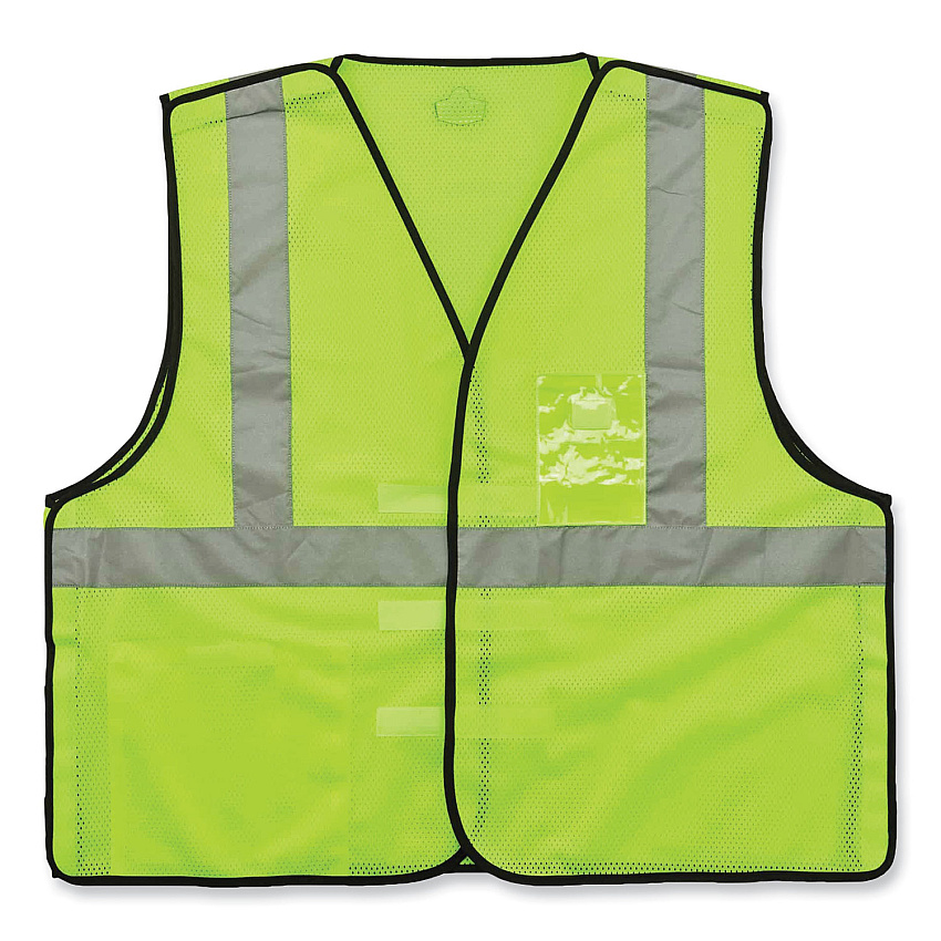 ergodyne GloWear 8216BA Class 2 Breakaway Mesh ID Holder Vest, Polyester, 4X-Large/5X-Large, Lime (EGO21099)