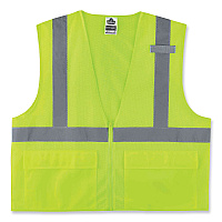 ergodyne GloWear 8220Z Class 2 Standard Mesh Zipper Vest, Polyester, 2X-Large/3X-Large, Lime (EGO21127)
