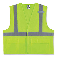 ergodyne GloWear 8220HL Class 2 Standard Mesh Hook and Loop Vest, Polyester, Small/Medium, Lime (EGO21143)