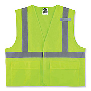 ergodyne GloWear 8220HL Class 2 Standard Mesh Hook and Loop Vest, Polyester, 2X-Large/3X-Large, Lime (EGO21147)
