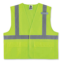 ergodyne GloWear 8220HL Class 2 Standard Mesh Hook and Loop Vest, Polyester, 2X-Large/3X-Large, Lime (EGO21147)