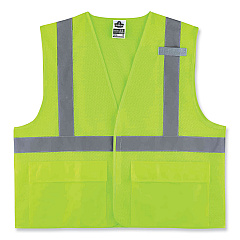 ergodyne GloWear 8220HL Class 2 Standard Mesh Hook and Loop Vest, Polyester, 2X-Large/3X-Large, Lime (EGO21147)
