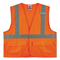 ergodyne GloWear 8225HL Class 2 Standard Solid Hook and Loop Vest, Polyester, Orange, 2X-Large/3X-Large (EGO21177)