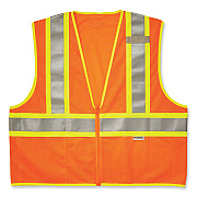 ergodyne GloWear 8230Z Class 2 Two-Tone Mesh Zipper Vest, Polyester, 2X-Large/3X-Large, Orange (EGO21317)