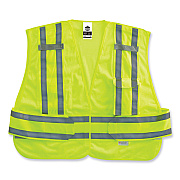 ergodyne GloWear 8244PSV Class 2 Expandable Public Safety Hook and Loop Vest, Polyester, 3X-Large Plus, Lime (EGO21367)