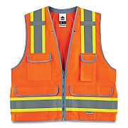 ergodyne GloWear 8254HDZ Class 2 Heavy-Duty Surveyors Zipper Vest, Polyester, Small/Medium, Orange (EGO21453)