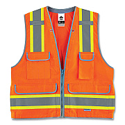 ergodyne GloWear 8254HDZ Class 2 Heavy-Duty Surveyors Zipper Vest, Polyester, Large/X-Large, Orange (EGO21455)