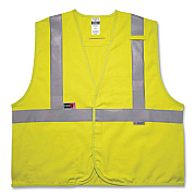 ergodyne GloWear 8261FRHL Class 2 Dual Compliant FR Hook and Loop Safety Vest, 2X-Large/3X-Large, Lime (EGO21467)
