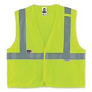 ergodyne GloWear 8260FRHL Class 2 FR Safety Hook and Loop Vest, Modacrylic/Kevlar, Small/Medium, Lime (EGO21493)