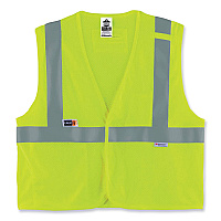ergodyne GloWear 8260FRHL Class 2 FR Safety Hook and Loop Vest, Modacrylic/Kevlar, Large/X-Large, Lime (EGO21495)