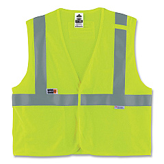 ergodyne GloWear 8260FRHL Class 2 FR Safety Hook and Loop Vest, Modacrylic/Kevlar, 4X-Large/5X-Large, Lime (EGO21499)