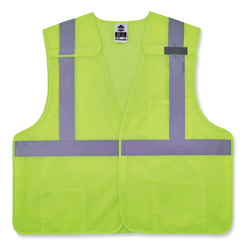 ergodyne GloWear 8217BA Class 2 Breakaway Mesh Vest, Polyester, Large/X-Large, Lime (EGO21525)