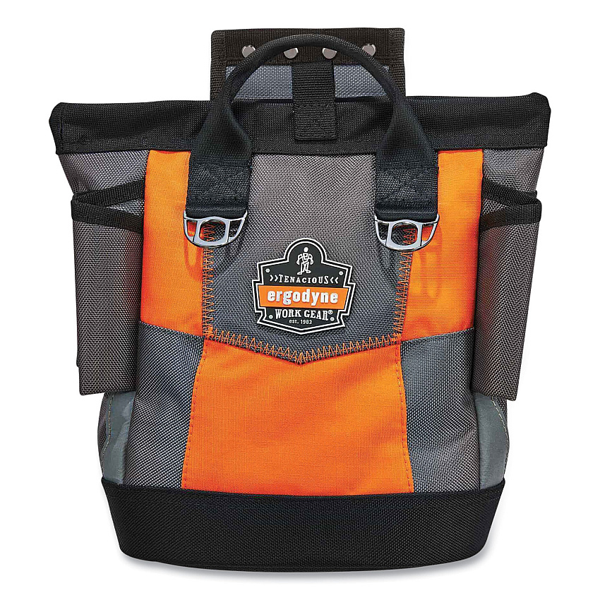 ergodyne Arsenal 5527 Premium Topped Tool Pouch with Hinged Closure, 6 x 10 x 11.5, Polyester, Orange (EGO13627)